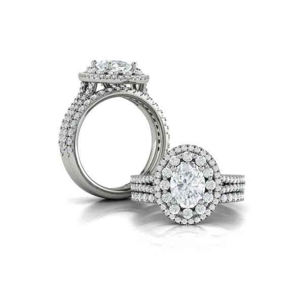 Grand Double Halo Oval Engagement Ring Image 4 James & Williams Jewelers Berwyn, IL