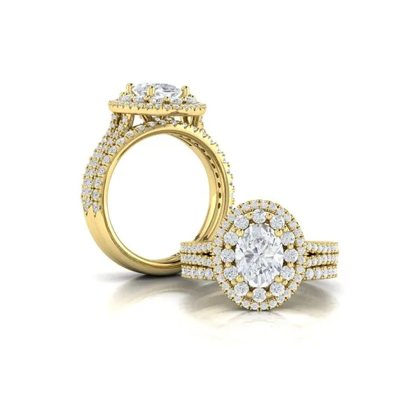 Grand Double Halo Oval Engagement Ring Image 4 James & Williams Jewelers Berwyn, IL