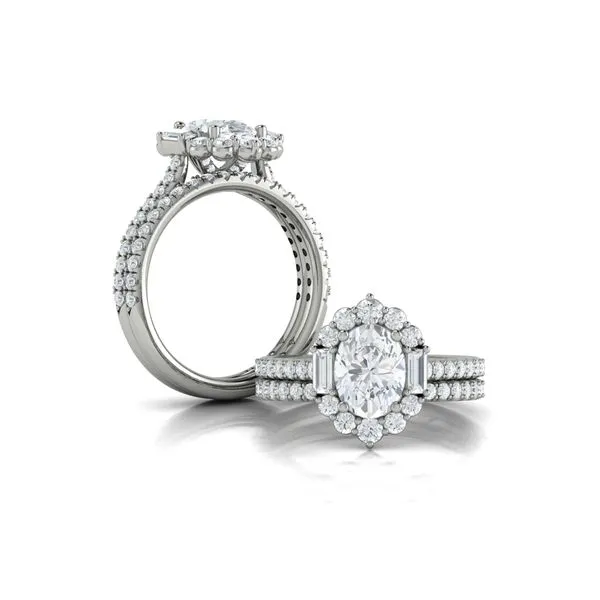 Harmony Halo Oval Engagement Ring Image 4 James & Williams Jewelers Berwyn, IL