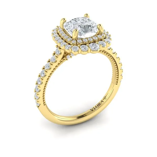 Cathedral Arch Double Halo Cushion Engagement Ring James & Williams Jewelers Berwyn, IL