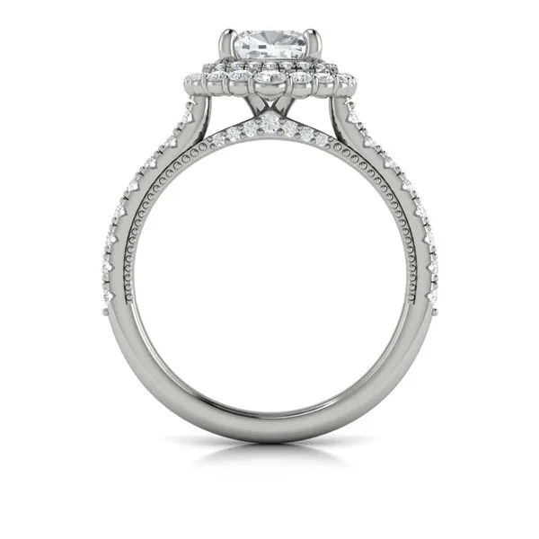 Cathedral Arch Double Halo Cushion Engagement Ring Image 3 James & Williams Jewelers Berwyn, IL