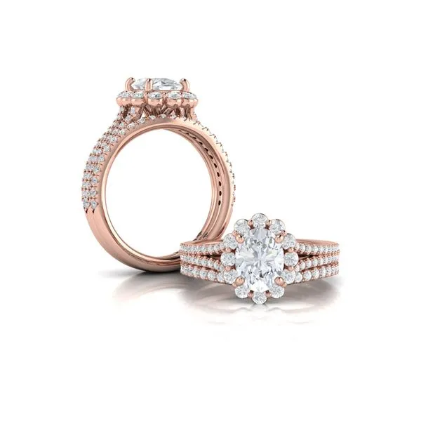 Corsage Halo Oval Engagement Ring Image 4 James & Williams Jewelers Berwyn, IL