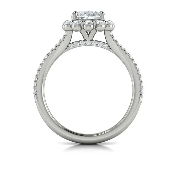 Corsage Halo Oval Engagement Ring Image 3 James & Williams Jewelers Berwyn, IL