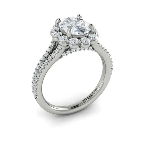 Corsage Halo Oval Engagement Ring James & Williams Jewelers Berwyn, IL