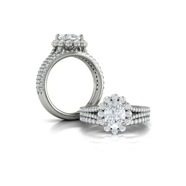 Corsage Halo Oval Engagement Ring Image 4 James & Williams Jewelers Berwyn, IL