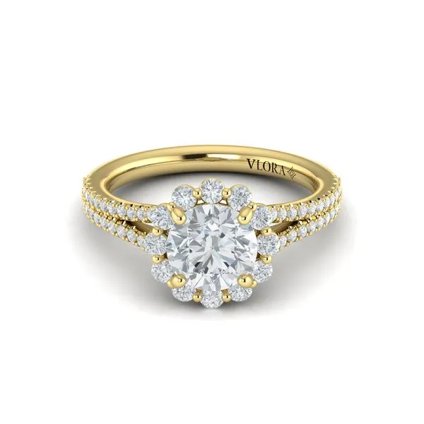 Floral Halo Engagement Ring Image 2 James & Williams Jewelers Berwyn, IL