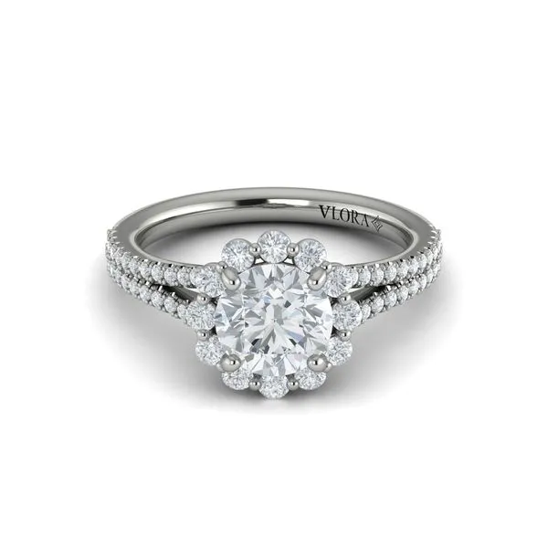Floral Halo Engagement Ring Image 2 James & Williams Jewelers Berwyn, IL