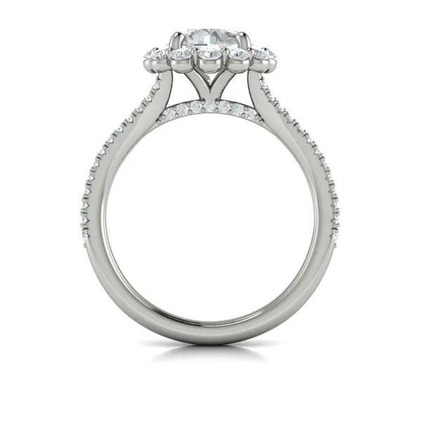 Floral Halo Engagement Ring Image 3 James & Williams Jewelers Berwyn, IL