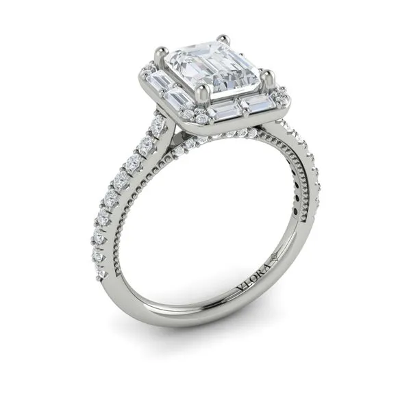 Deco Elegance Emerald Cut Halo Engagement Ring James & Williams Jewelers Berwyn, IL