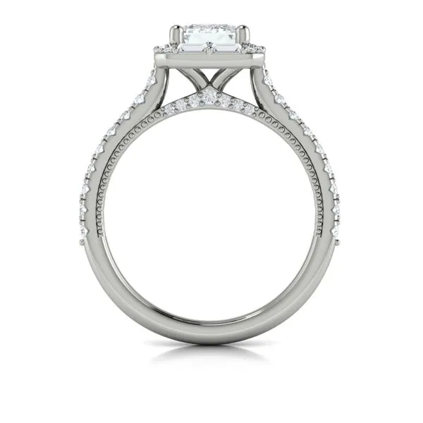 Deco Elegance Emerald Cut Halo Engagement Ring Image 3 Mitchell's Jewelry Norman, OK