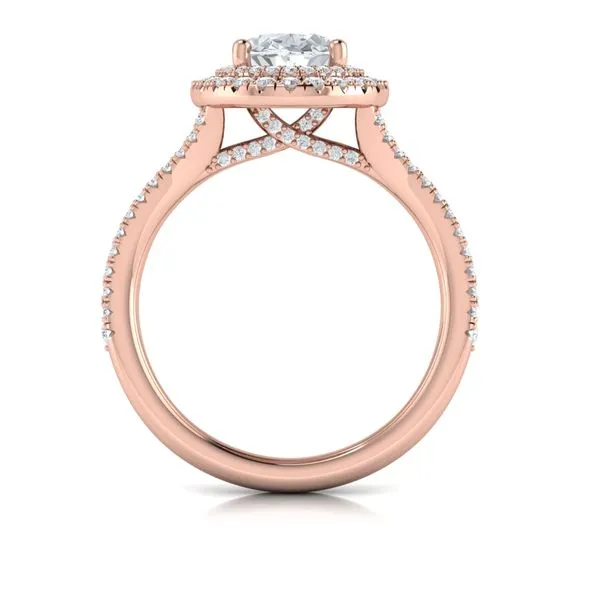 Delicate Double Halo Engagement Ring with Split Shank Image 3 James & Williams Jewelers Berwyn, IL