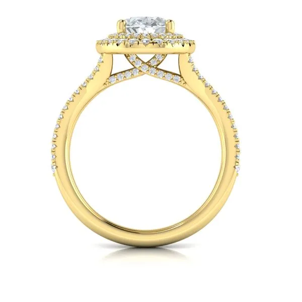Delicate Double Halo Engagement Ring with Split Shank Image 3 James & Williams Jewelers Berwyn, IL