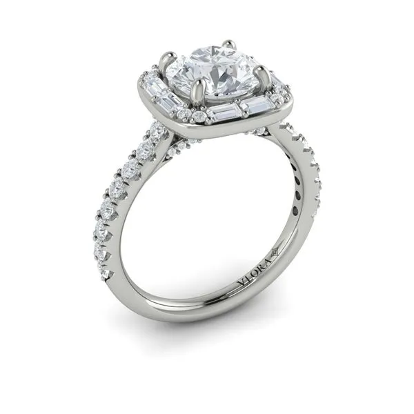 Intricate Halo Engagement Ring James & Williams Jewelers Berwyn, IL