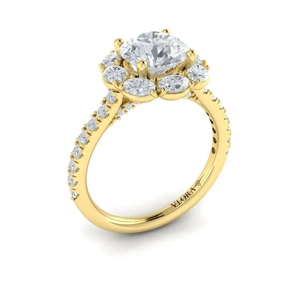 Unique Oval Halo Round Engagement Ring James & Williams Jewelers Berwyn, IL
