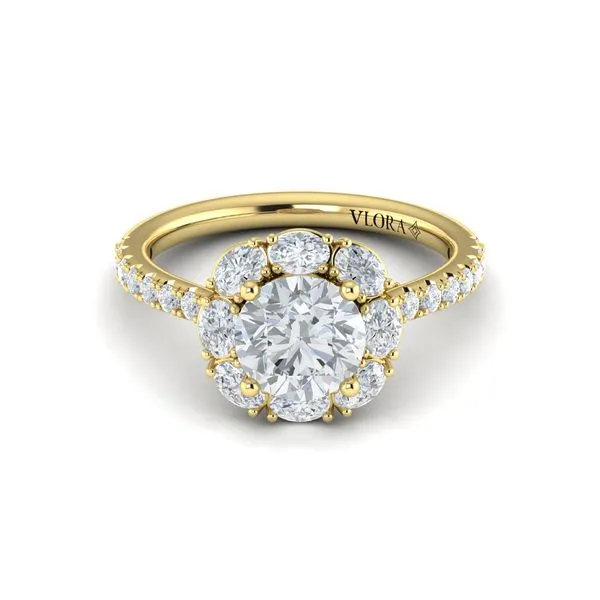 Unique Oval Halo Round Engagement Ring Image 2 James & Williams Jewelers Berwyn, IL