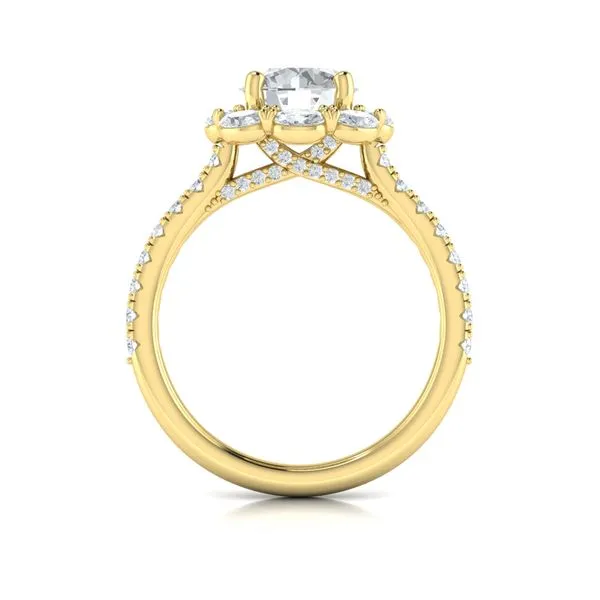 Unique Oval Halo Round Engagement Ring Image 3 James & Williams Jewelers Berwyn, IL