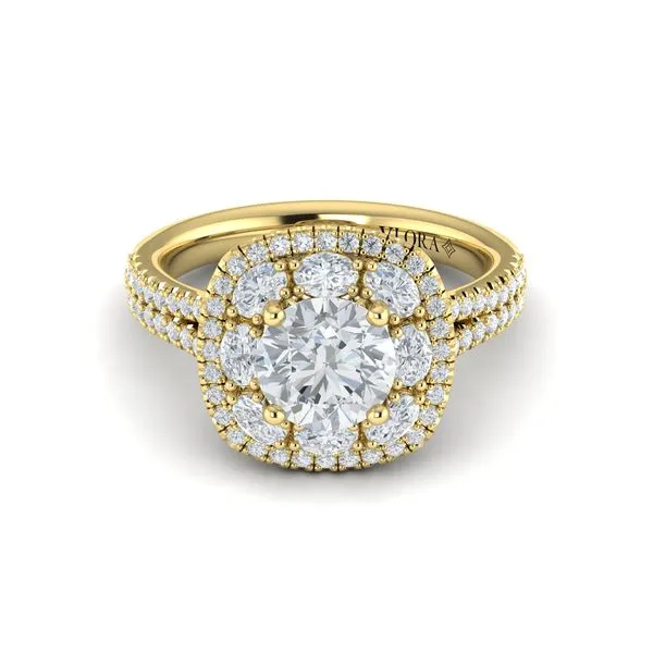 Exquisite Double Halo Round Engagement Ring Image 2 James & Williams Jewelers Berwyn, IL