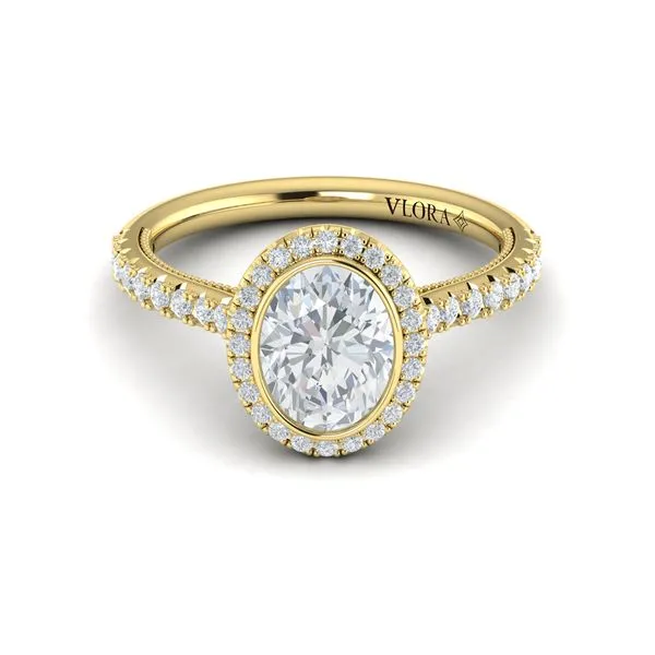 Regal Halo Oval Engagement Ring Image 2 James & Williams Jewelers Berwyn, IL