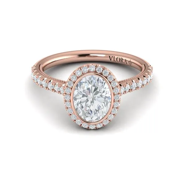 Regal Halo Oval Engagement Ring Image 2 Mitchell's Jewelry Norman, OK