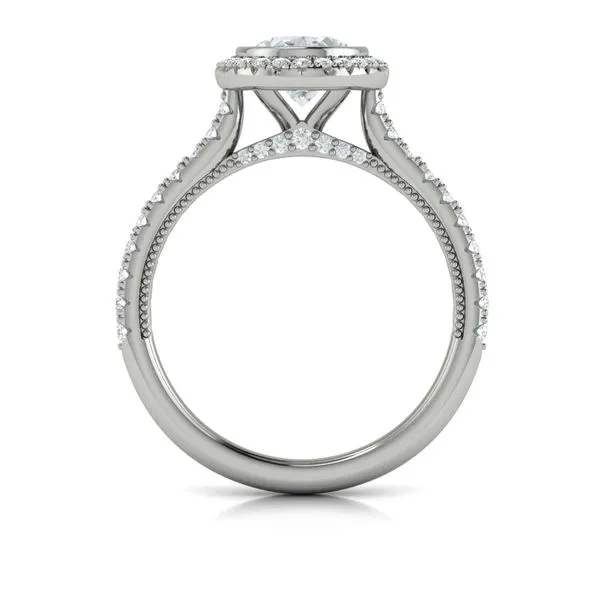 Regal Halo Oval Engagement Ring Image 3 James & Williams Jewelers Berwyn, IL