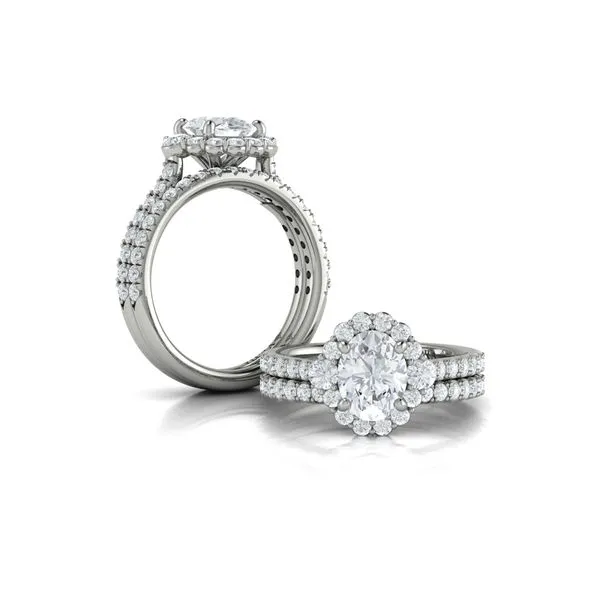 Horizon Halo Oval Engagement Ring Image 4 James & Williams Jewelers Berwyn, IL