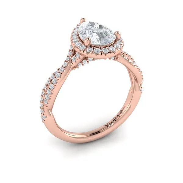 Entwined Pear Halo Engagement Ring James & Williams Jewelers Berwyn, IL