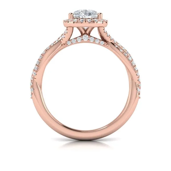 Entwined Pear Halo Engagement Ring Image 3 James & Williams Jewelers Berwyn, IL