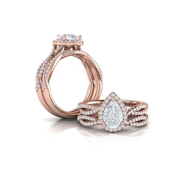 Entwined Pear Halo Engagement Ring Image 4 James & Williams Jewelers Berwyn, IL