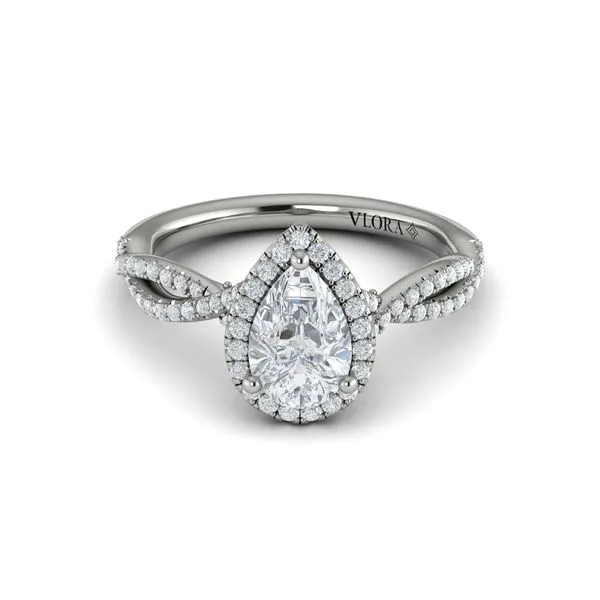 Entwined Pear Halo Engagement Ring Image 2 James & Williams Jewelers Berwyn, IL