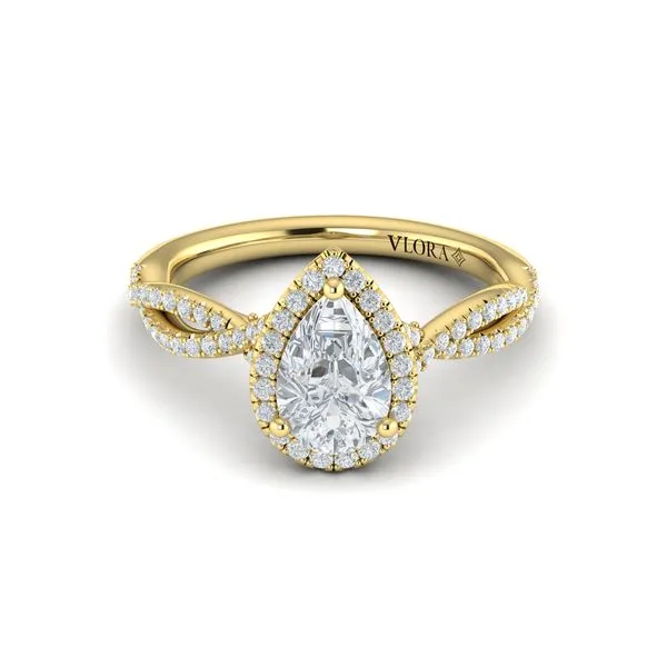 Entwined Pear Halo Engagement Ring Image 2 James & Williams Jewelers Berwyn, IL