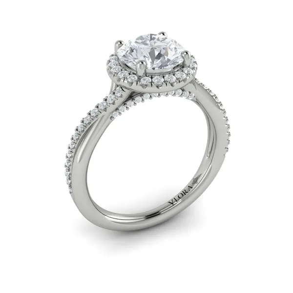 Entwined Halo Round Engagement Ring James & Williams Jewelers Berwyn, IL