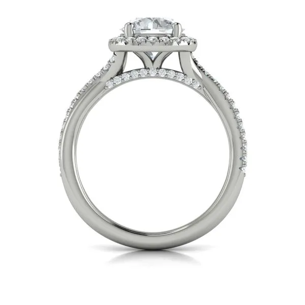Entwined Halo Round Engagement Ring Image 3 James & Williams Jewelers Berwyn, IL