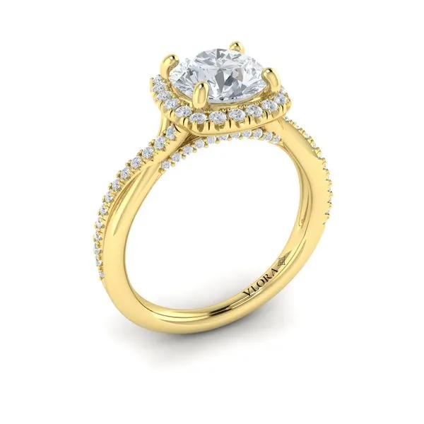Entwined Euro Halo Round Engagement Ring James & Williams Jewelers Berwyn, IL