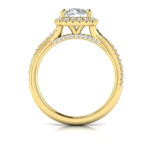 Entwined Euro Halo Round Engagement Ring Image 3 James & Williams Jewelers Berwyn, IL