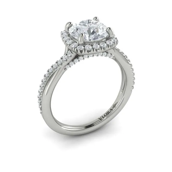 Entwined Euro Halo Round Engagement Ring James & Williams Jewelers Berwyn, IL