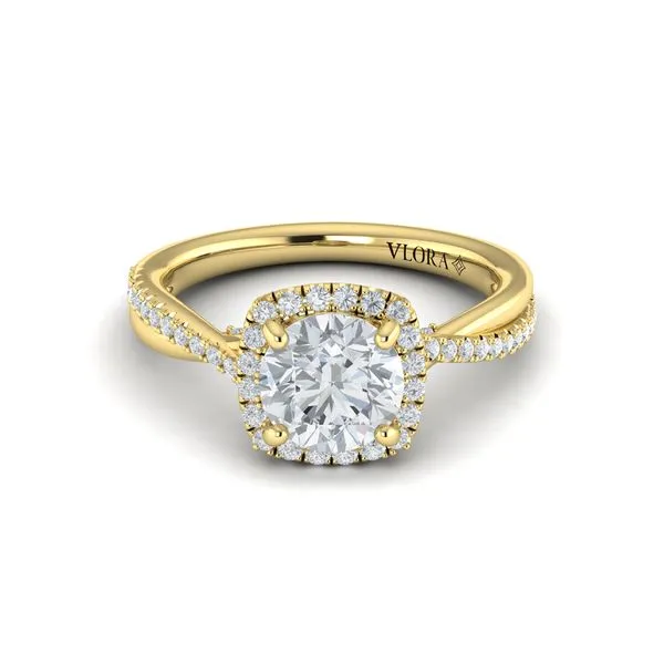 Entwined Euro Halo Round Engagement Ring Image 2 James & Williams Jewelers Berwyn, IL