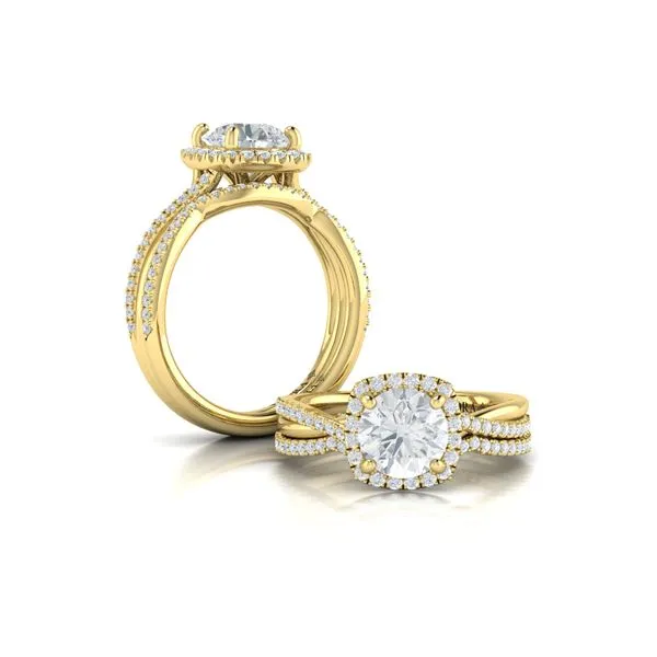 Entwined Euro Halo Round Engagement Ring Image 4 James & Williams Jewelers Berwyn, IL