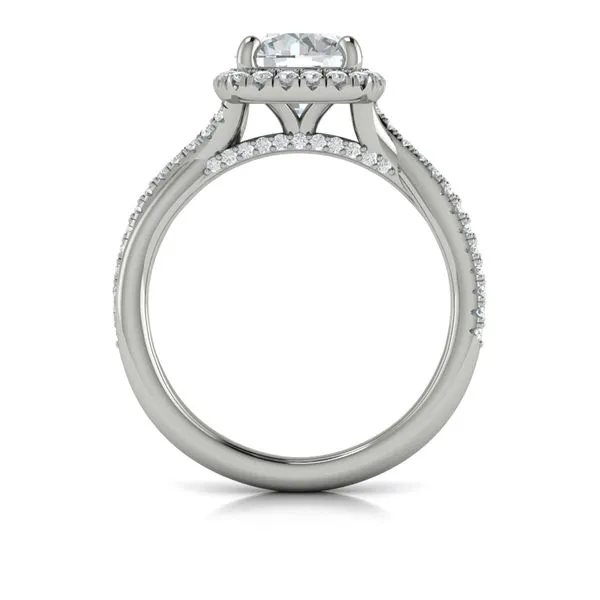 Entwined Euro Halo Round Engagement Ring Image 3 James & Williams Jewelers Berwyn, IL
