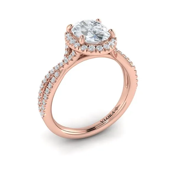 Entwined Oval Halo Engagement Ring James & Williams Jewelers Berwyn, IL