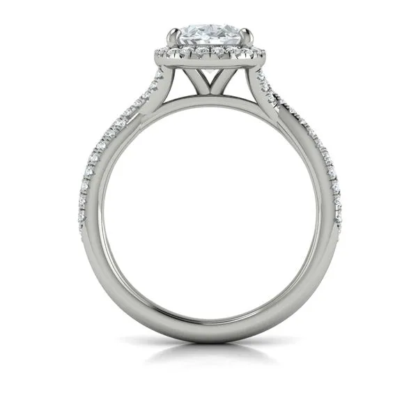 Entwined Oval Halo Engagement Ring Image 3 James & Williams Jewelers Berwyn, IL