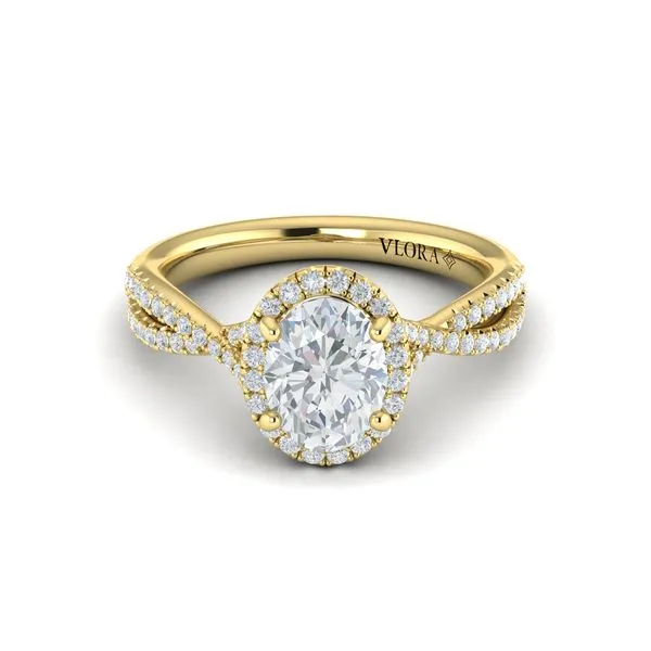 Entwined Oval Halo Engagement Ring Image 2 James & Williams Jewelers Berwyn, IL