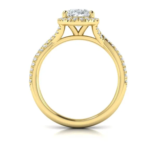 Entwined Oval Halo Engagement Ring Image 3 James & Williams Jewelers Berwyn, IL