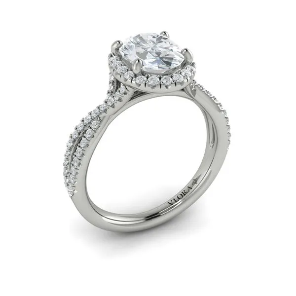 Entwined Oval Halo Engagement Ring James & Williams Jewelers Berwyn, IL