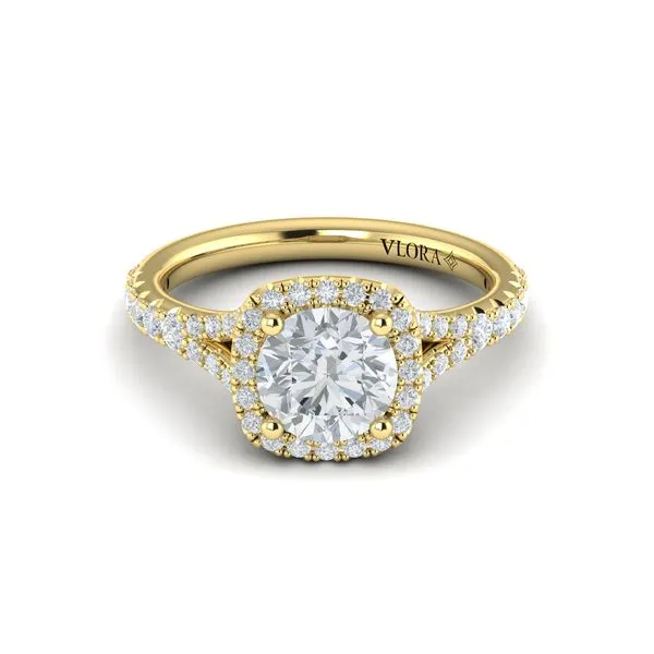 Euro Halo Round Engagement Ring Image 2 James & Williams Jewelers Berwyn, IL