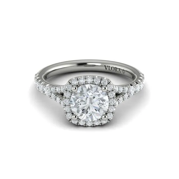 Euro Halo Round Engagement Ring Image 2 James & Williams Jewelers Berwyn, IL