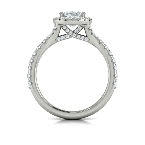 Timeless Halo Split Shank Oval Engagement Ring Image 3 James & Williams Jewelers Berwyn, IL