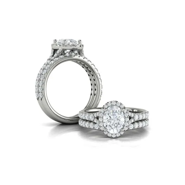 Timeless Halo Split Shank Oval Engagement Ring Image 4 James & Williams Jewelers Berwyn, IL