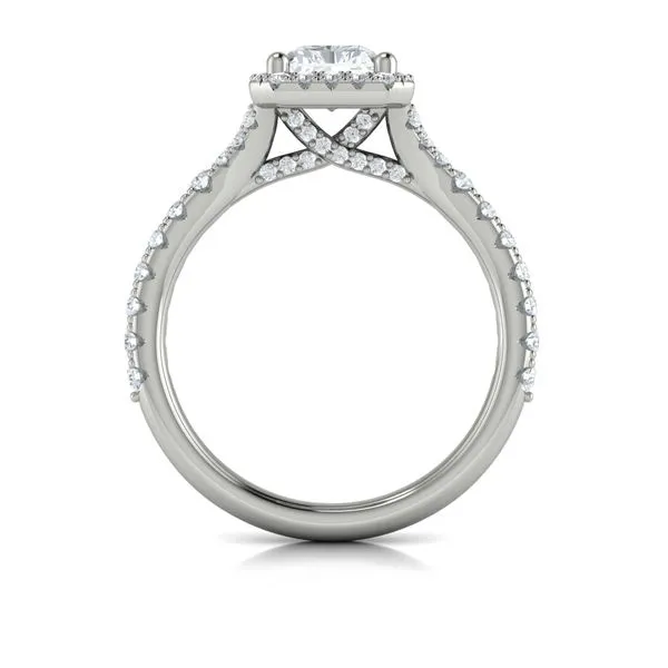 Elegant Halo Emerald Cut Engagement Ring Image 3 James & Williams Jewelers Berwyn, IL