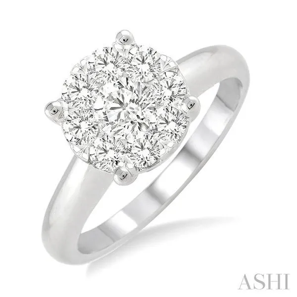 1 Ctw Lovebright Round Cut Diamond Bridal Ring in 14K White Gold Hart's Jewelers Grants Pass, OR