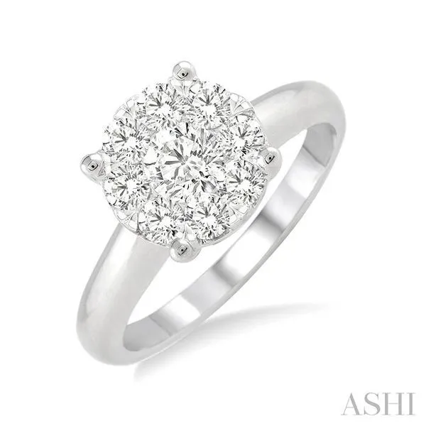 1/2 Ctw Lovebright Round Cut Diamond Bridal Ring in 14K White Gold Hart's Jewelers Grants Pass, OR